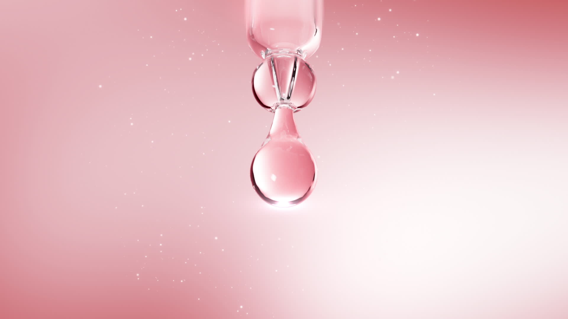 粉色水分子精华球细胞水滴化妆品透明萃取视频的预览图
