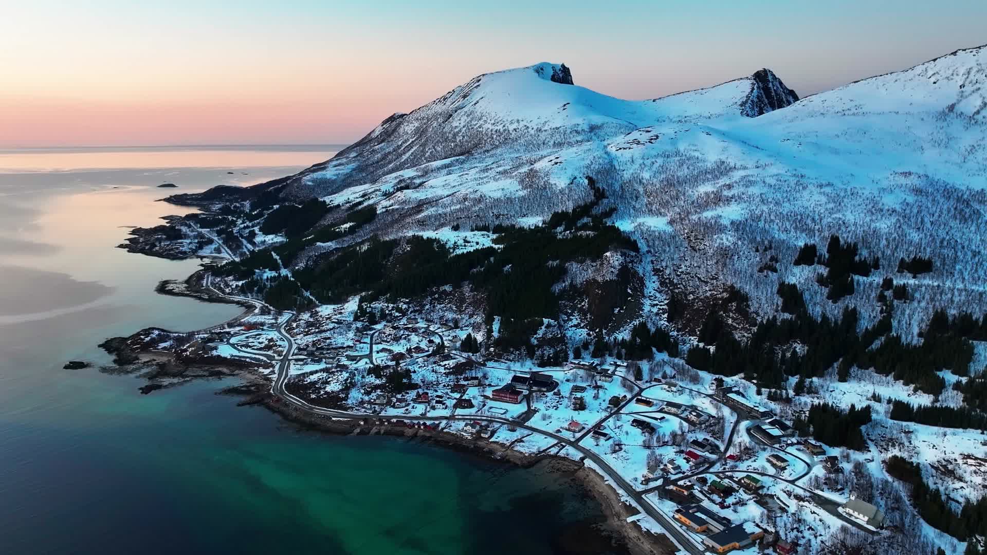 4K航拍挪威塞尼亚岛风光无限视频的预览图