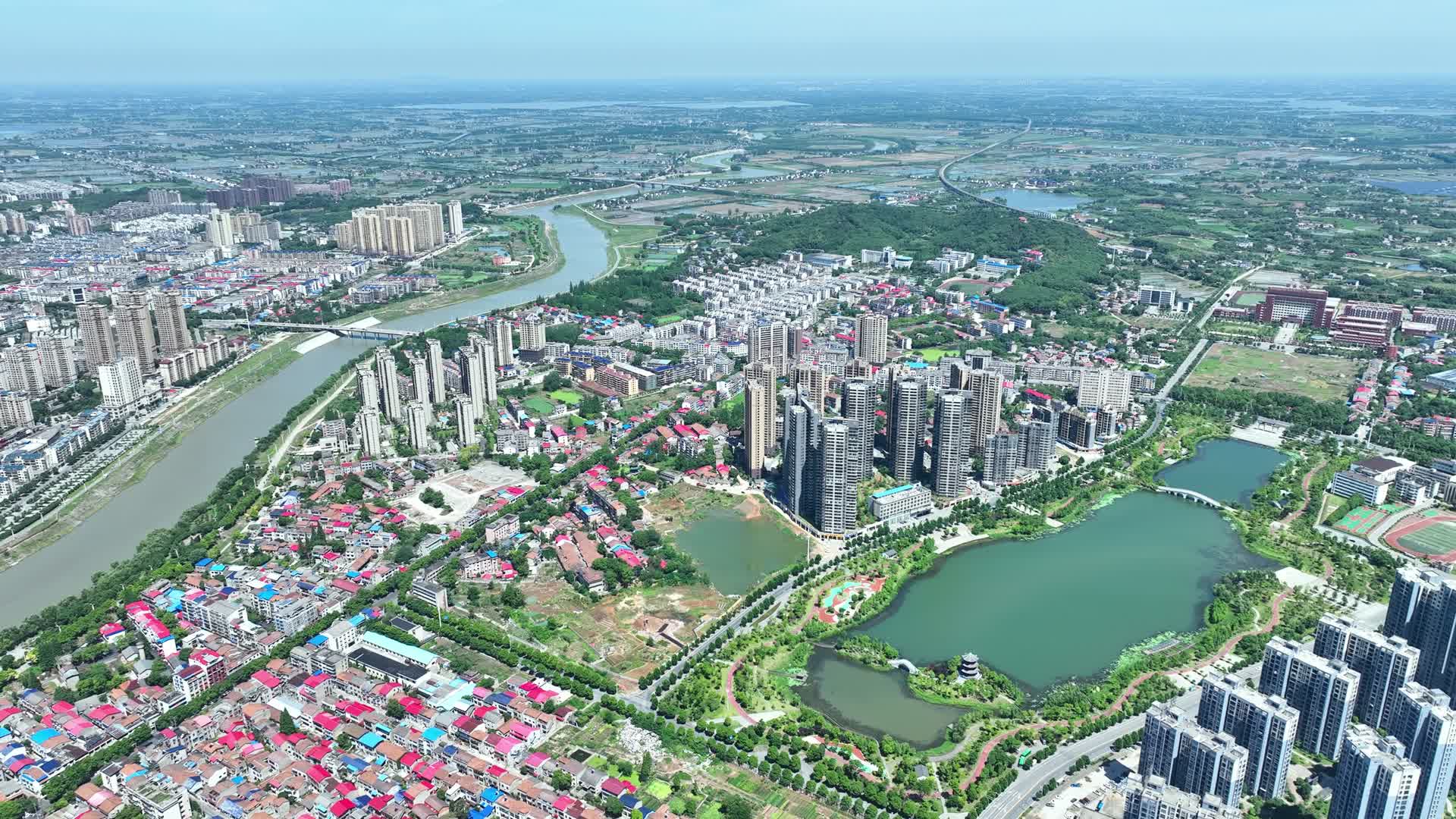 华容县城市风光航拍视频的预览图