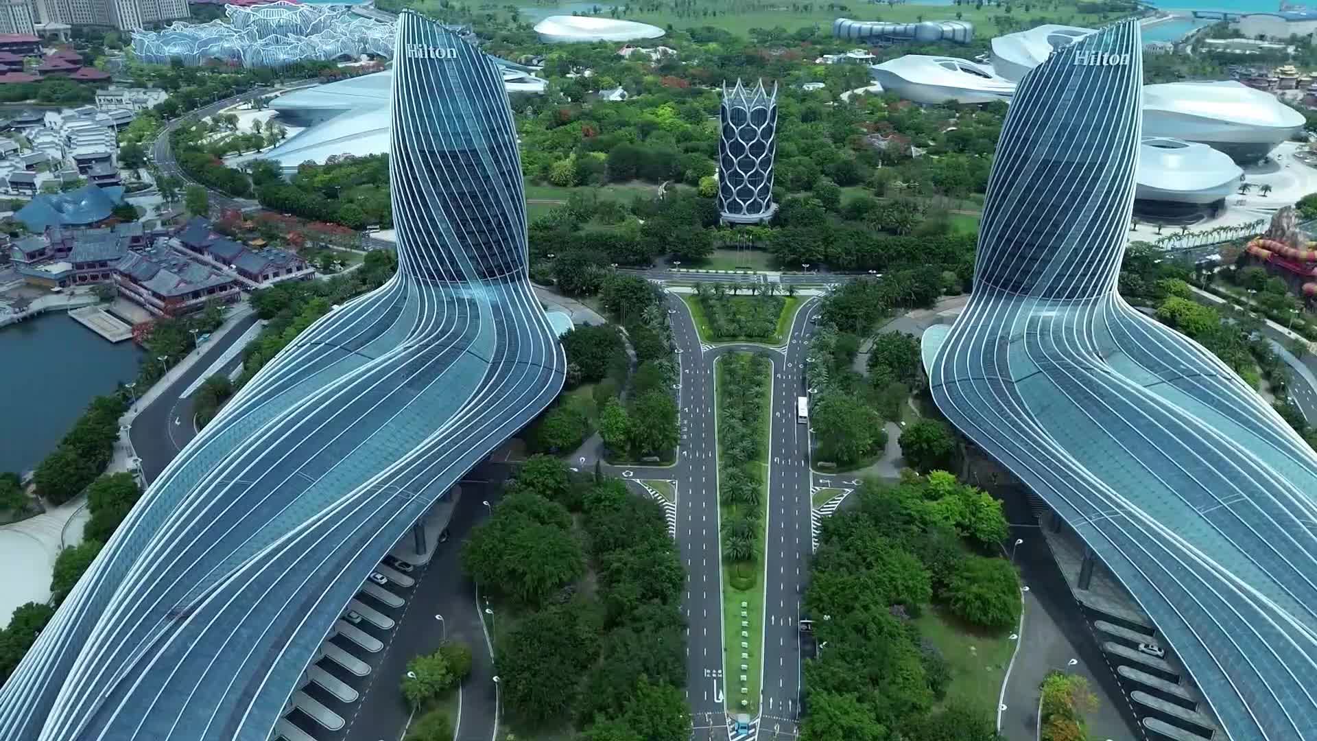 海南海花岛高层建筑视频视频的预览图