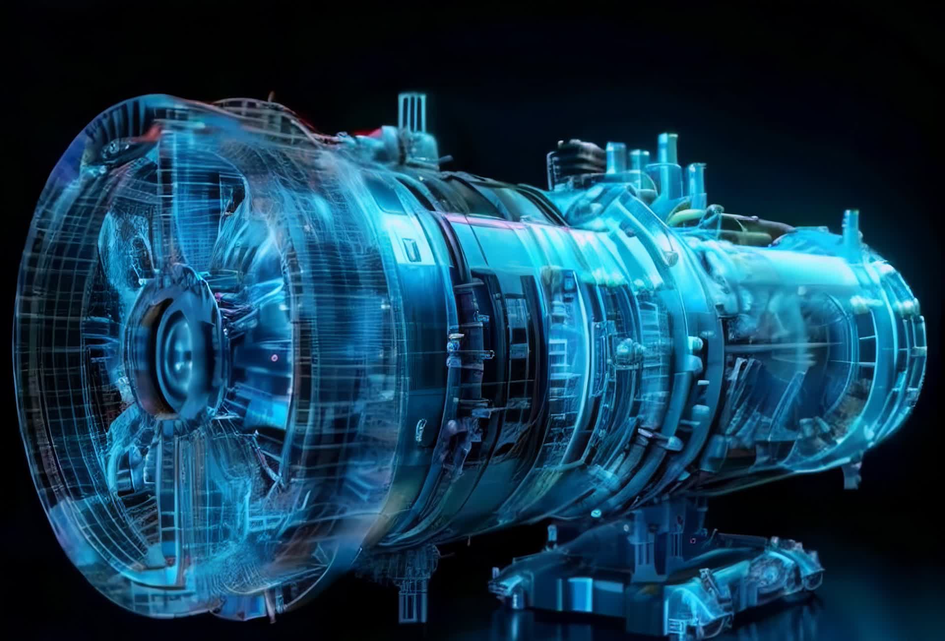 喷气式涡轮发动机旋转光效示意002视频的预览图
