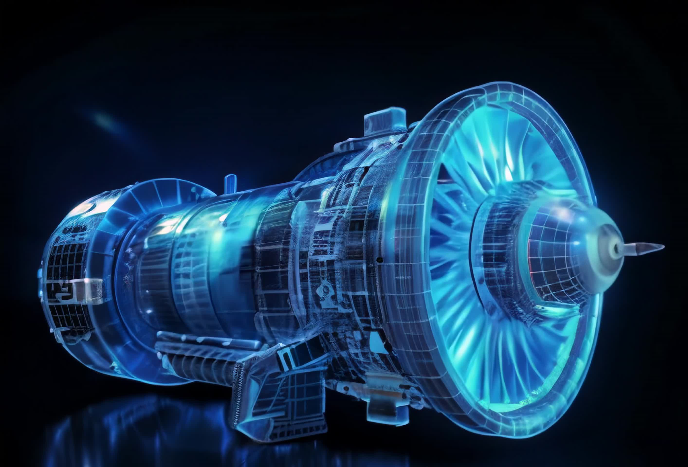 喷气式涡轮发动机旋转光效示意001视频的预览图