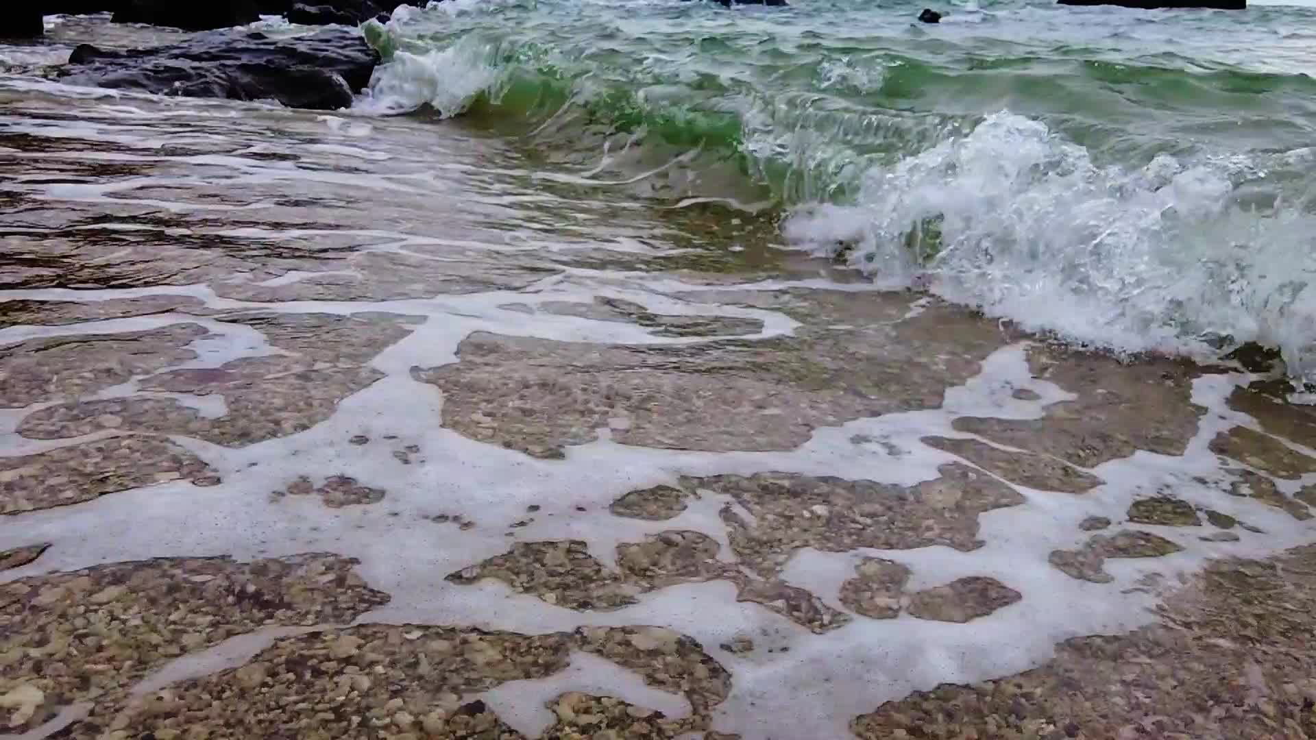 大海滩上的海浪视频的预览图