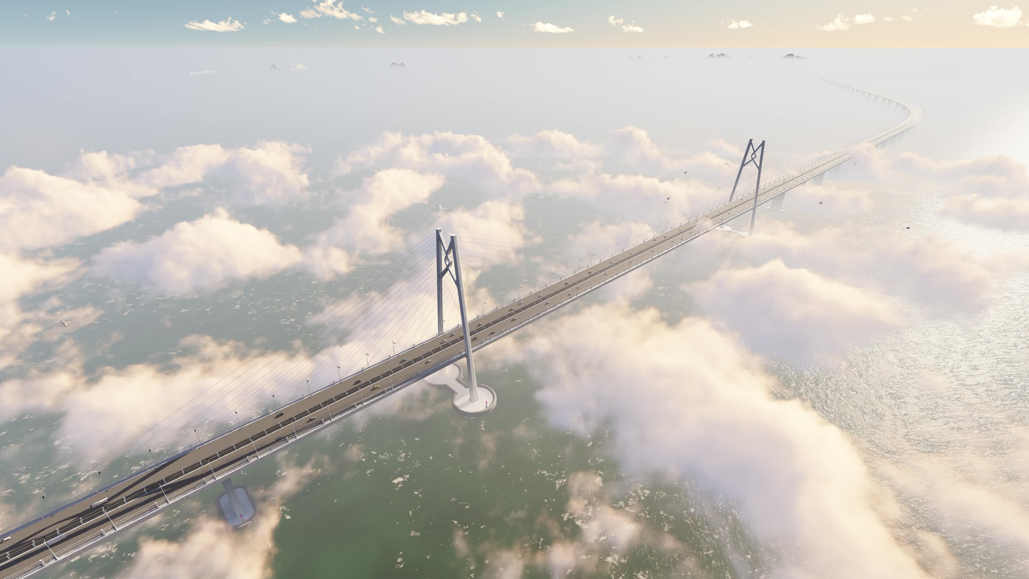 港珠澳大桥日出航拍视频的预览图