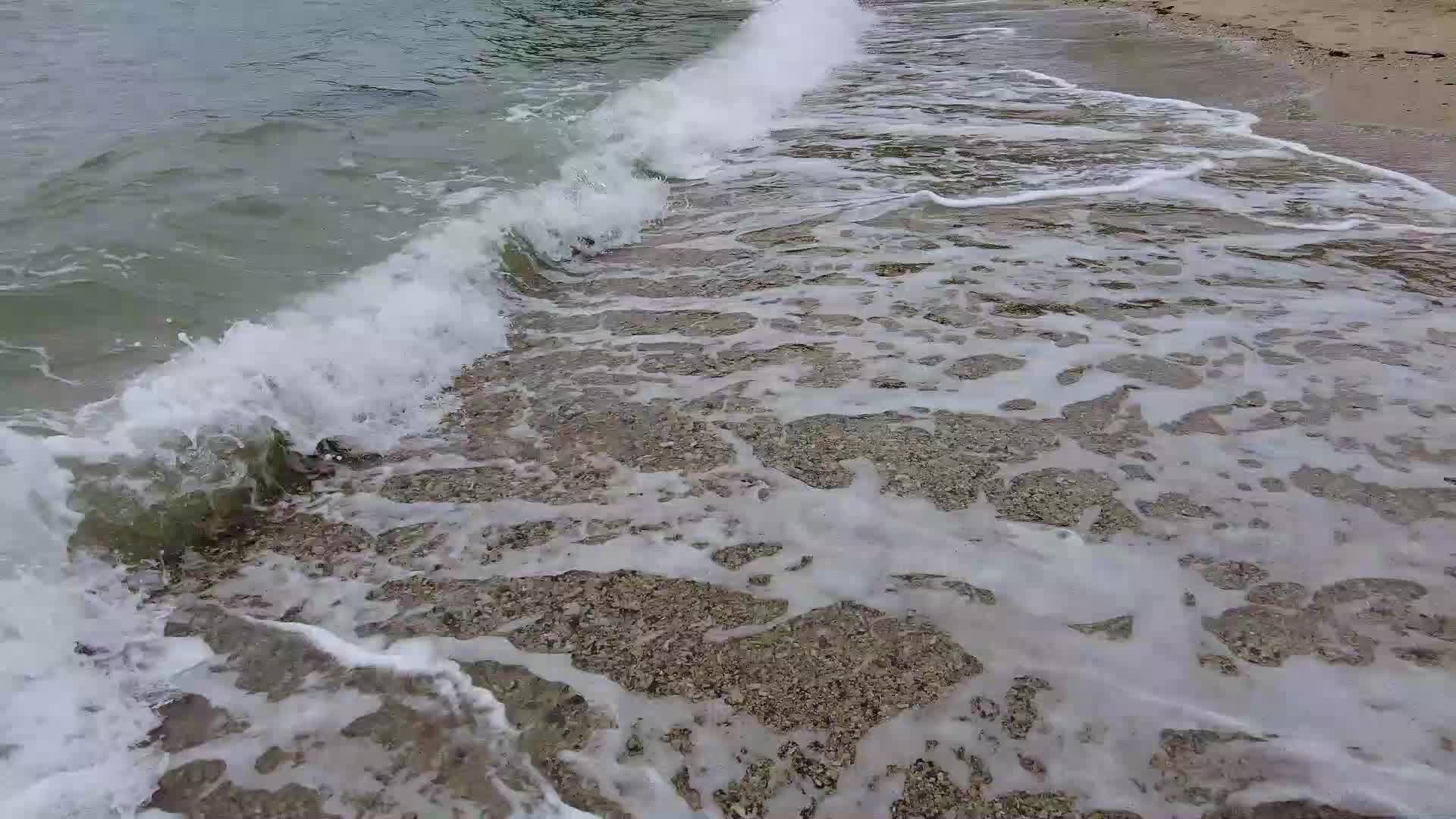 大海海滩上的海水海浪海水视频的预览图