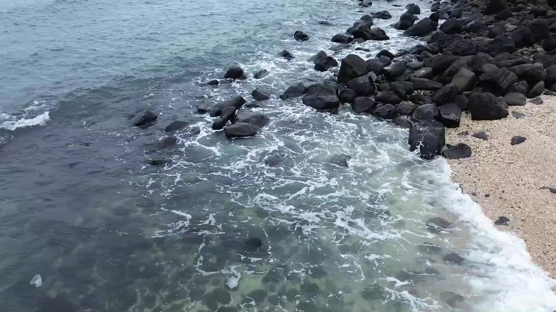 大海海滩上的海水海浪视频的预览图
