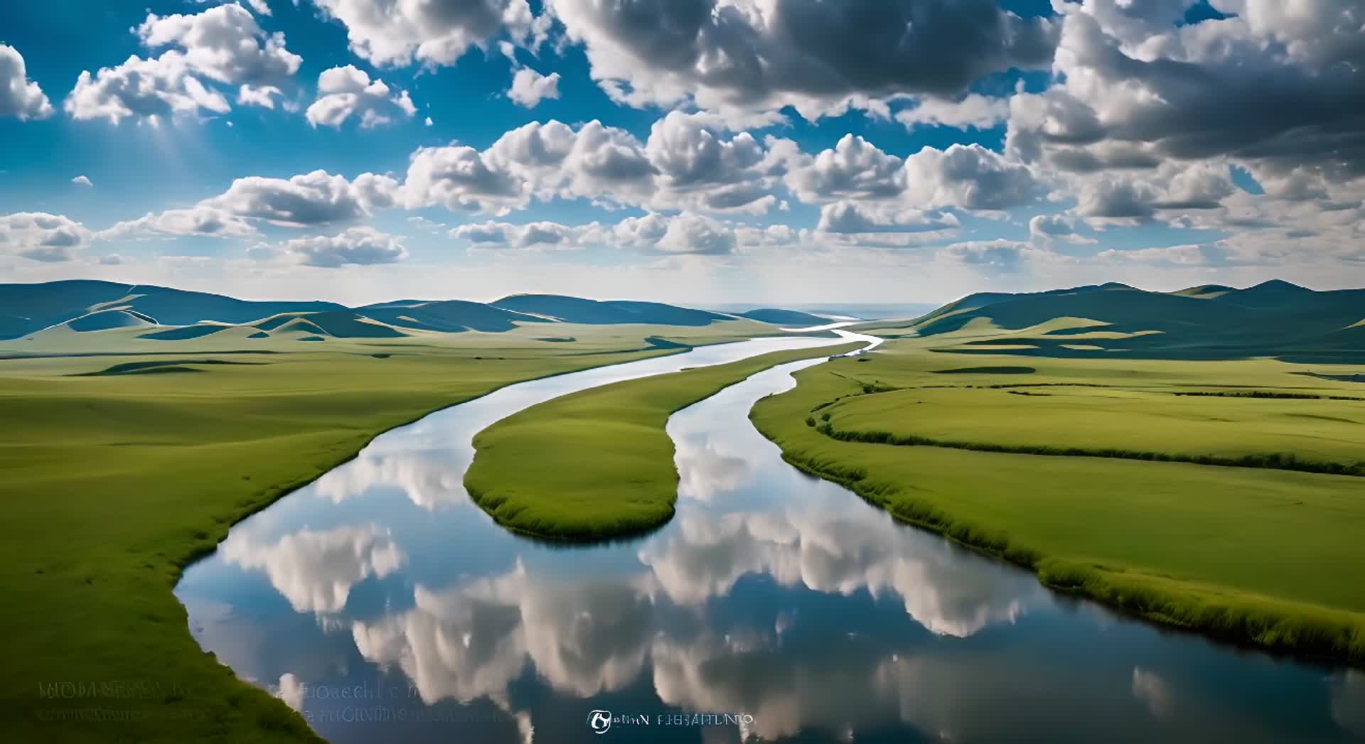 夏日清凉内蒙古草原视频的预览图