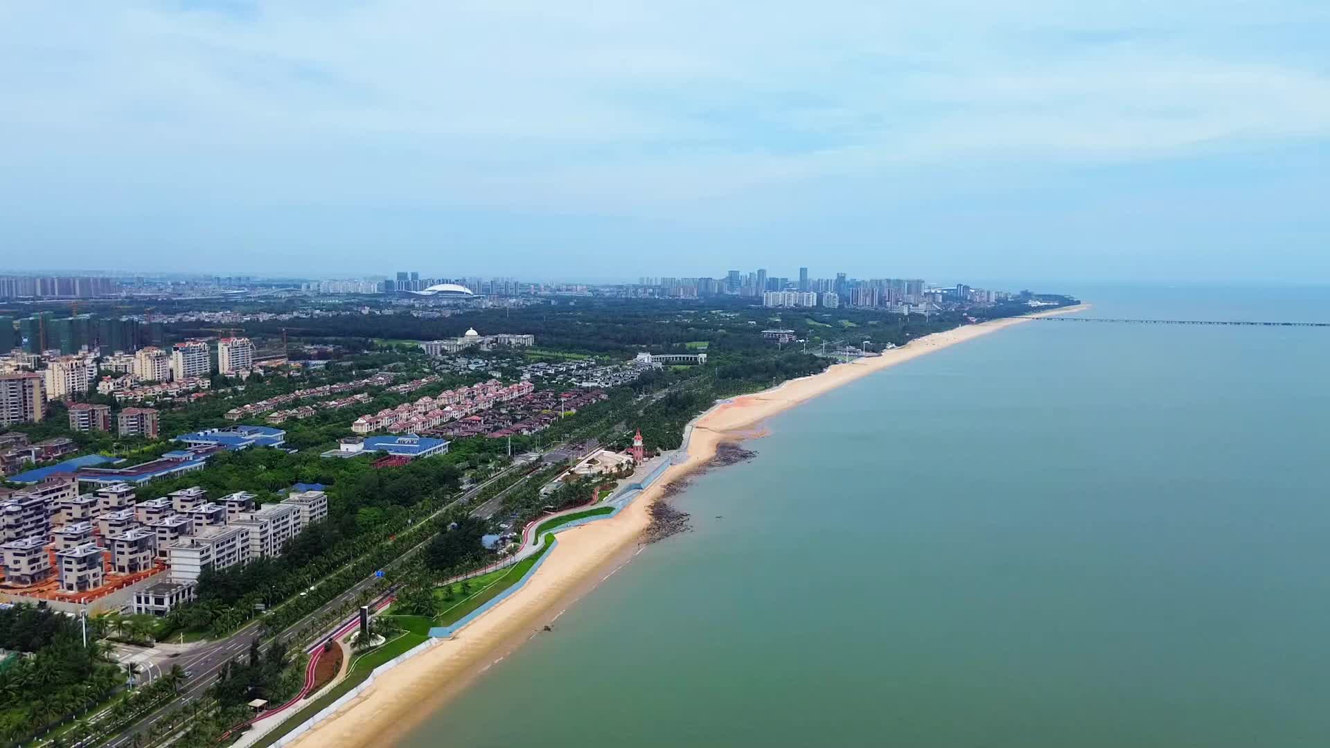 海南海口市城市航拍视频的预览图