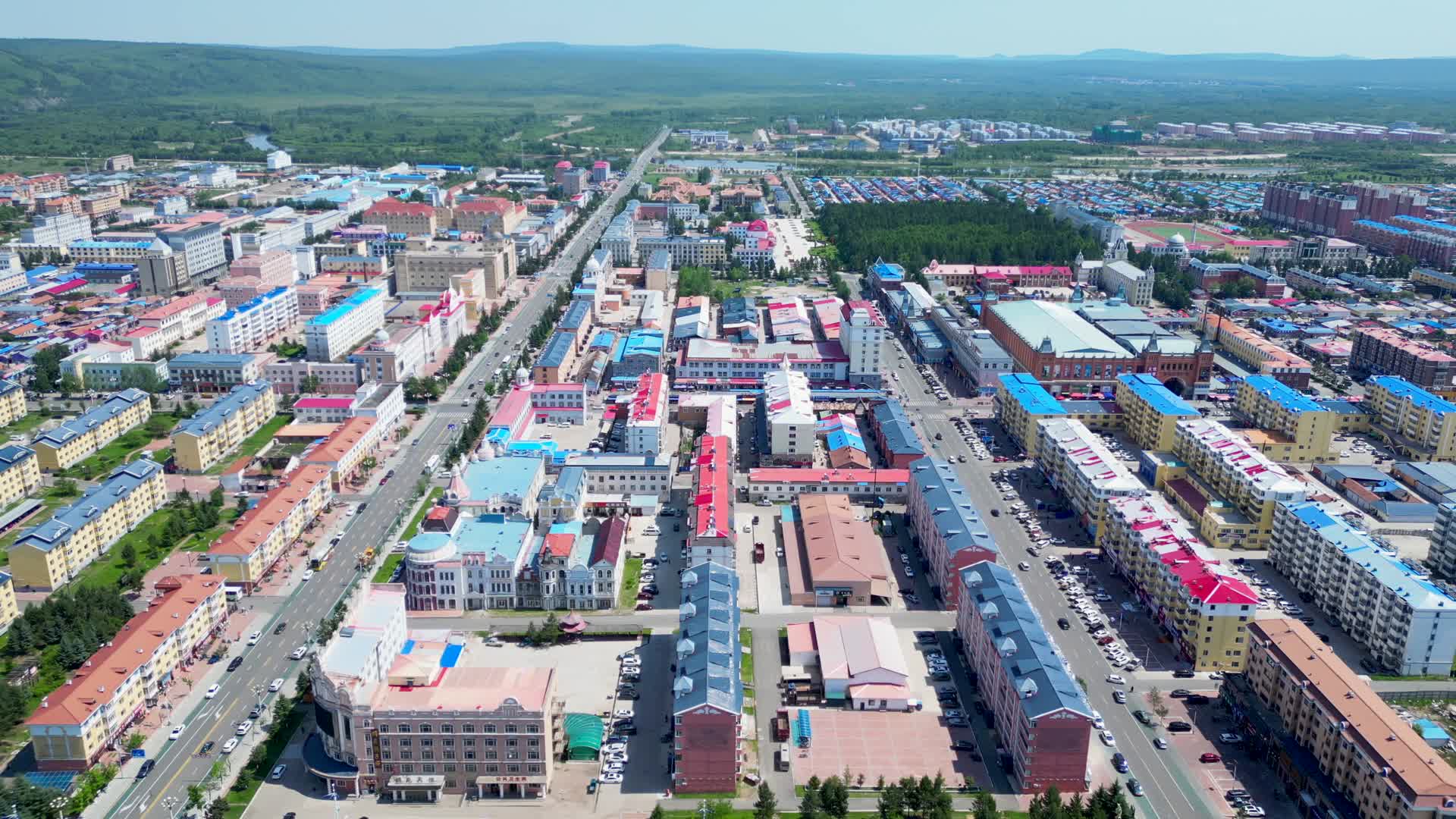 内蒙古满归镇城市航拍4K60视频的预览图