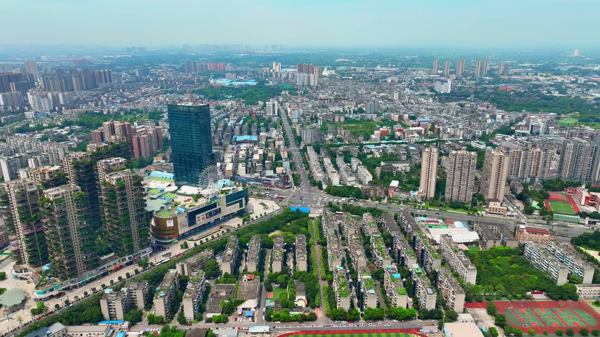 新都区空镜头航拍成都新都航拍成都市新都区视频的预览图