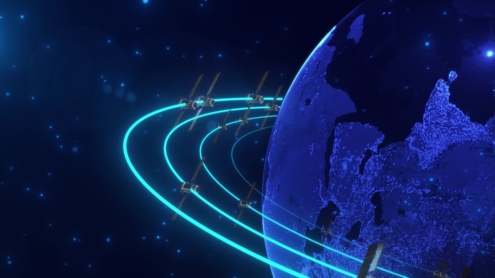 地球轨道上运行的航天卫星视频的预览图