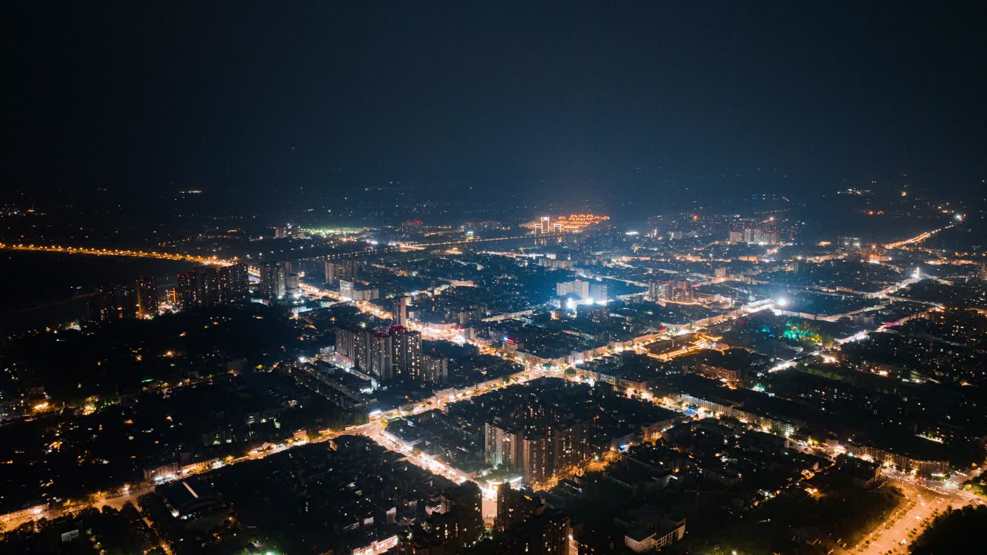 崇州市夜景航拍延时摄影视频的预览图