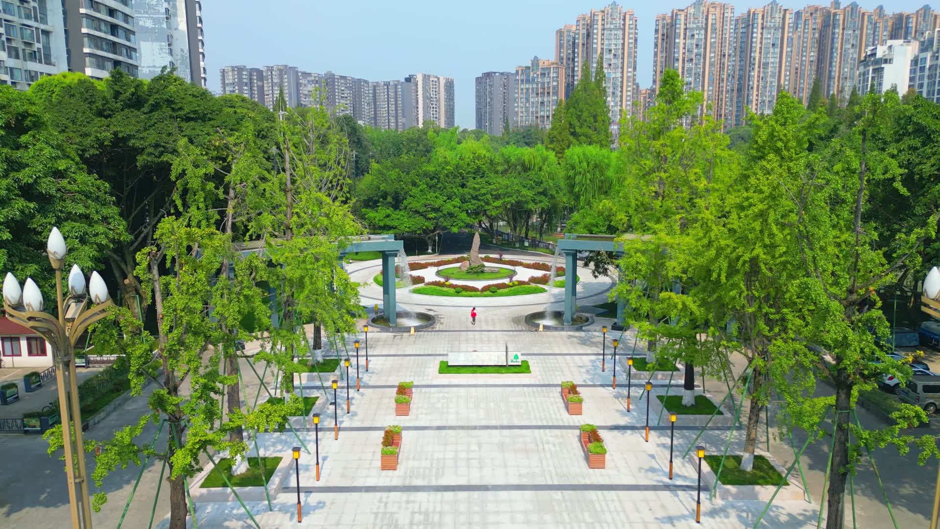 温江区温江公园温江城市航拍视频的预览图