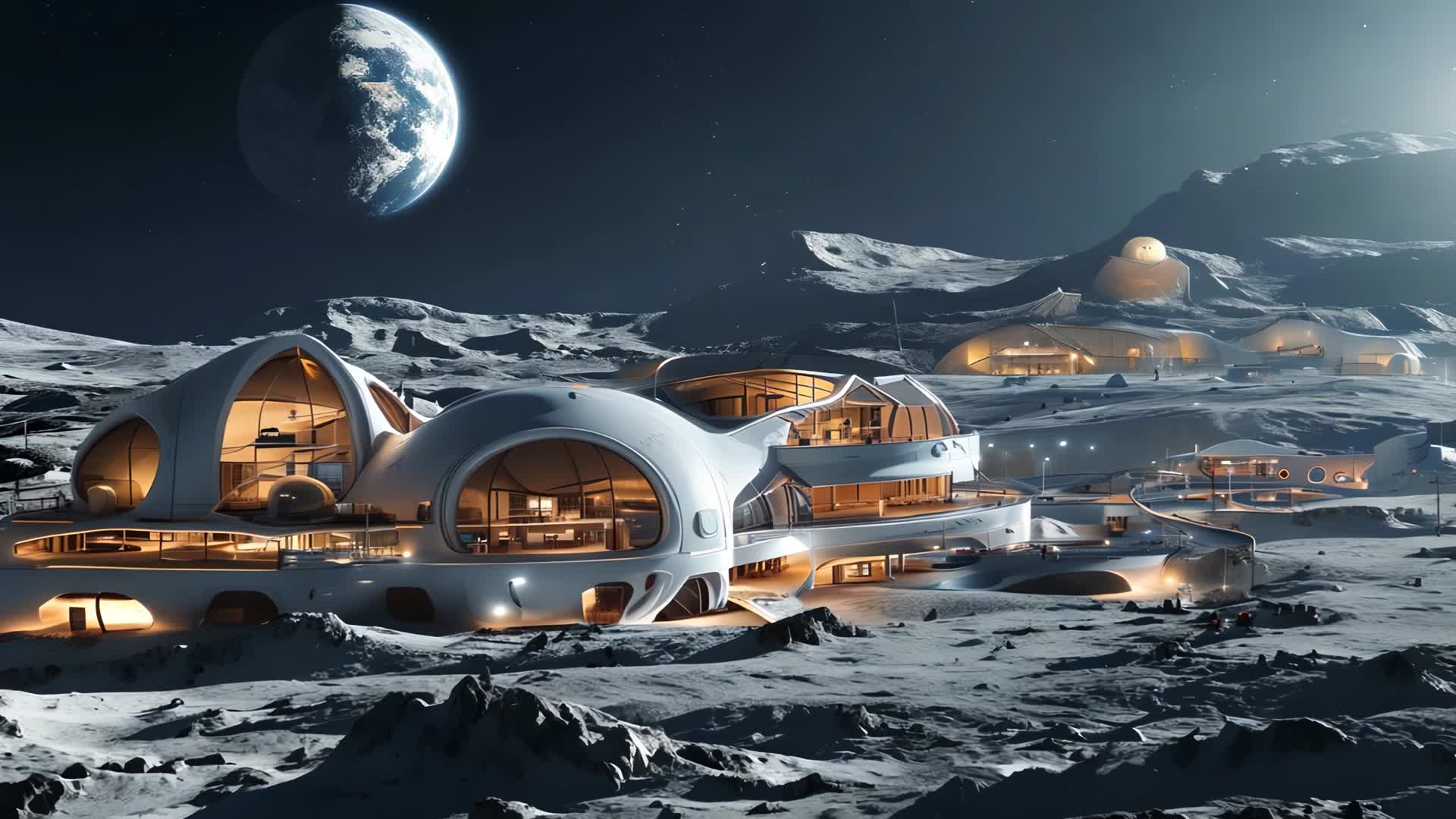月球建设中国未来月球基地ai视频视频的预览图