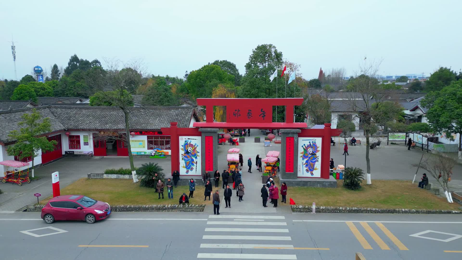 绵竹年画村中国年画村墙画乡村振兴视频的预览图