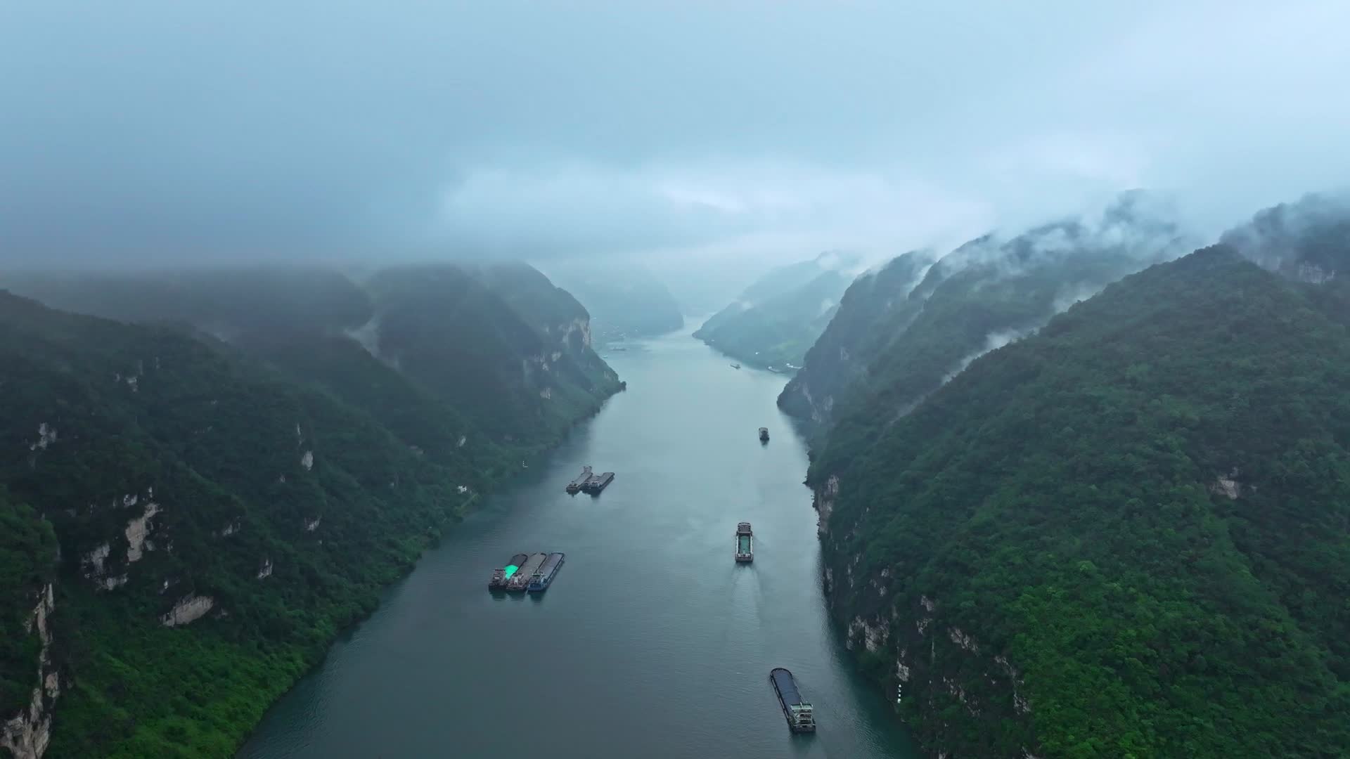 三峡库区长江三峡西陵峡自然风光航拍视频的预览图