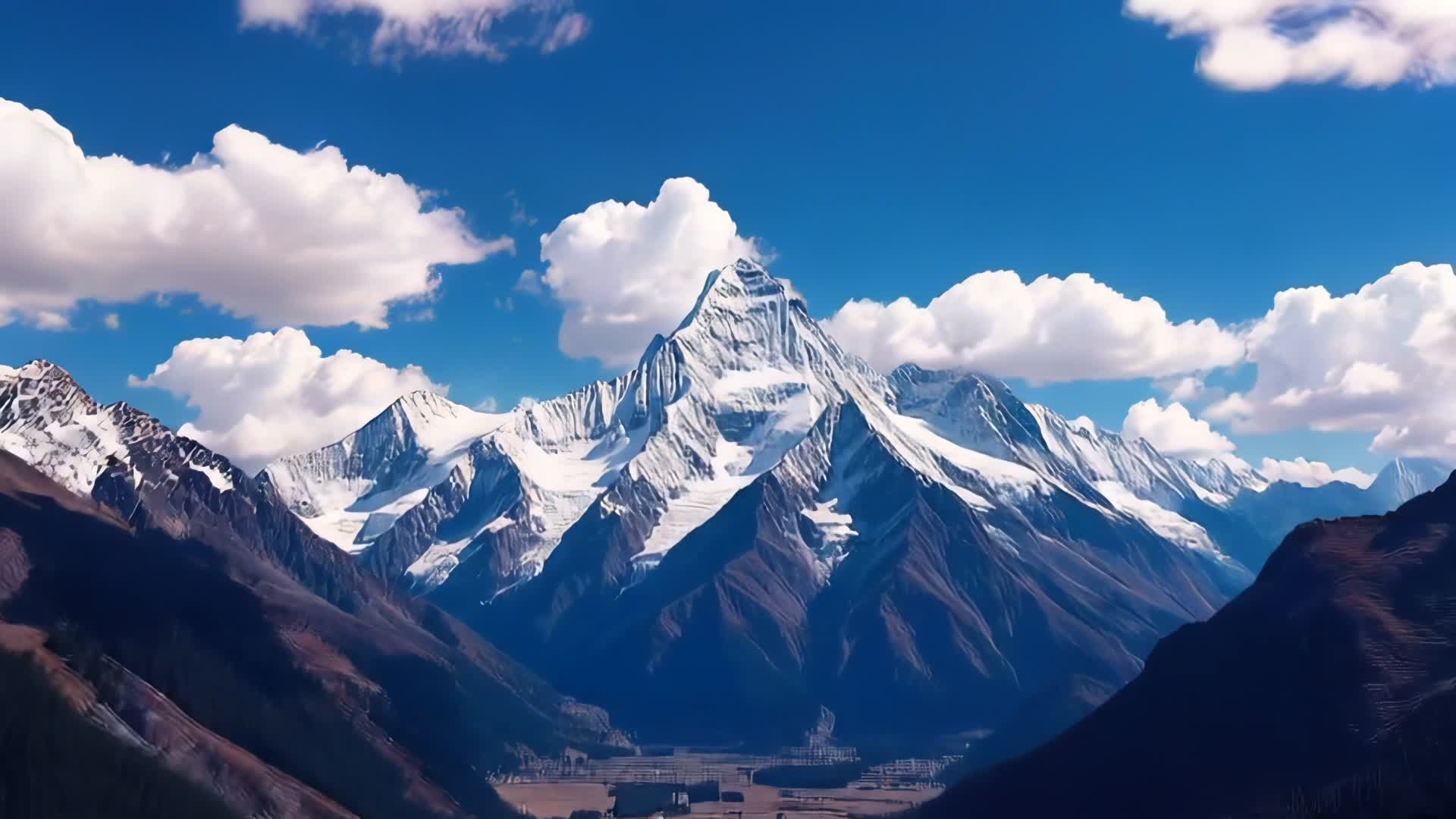 航拍川藏线贡嘎雪山云海震撼自然风景合集4K视频的预览图