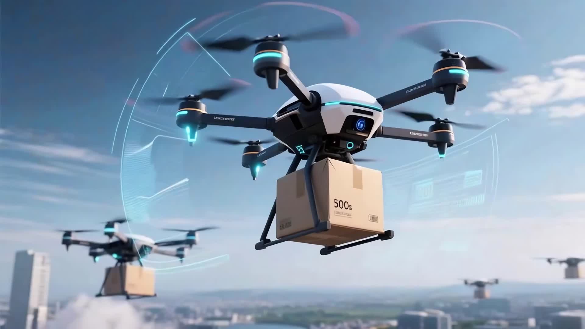 无人机低空经济物流配送AI视频视频的预览图