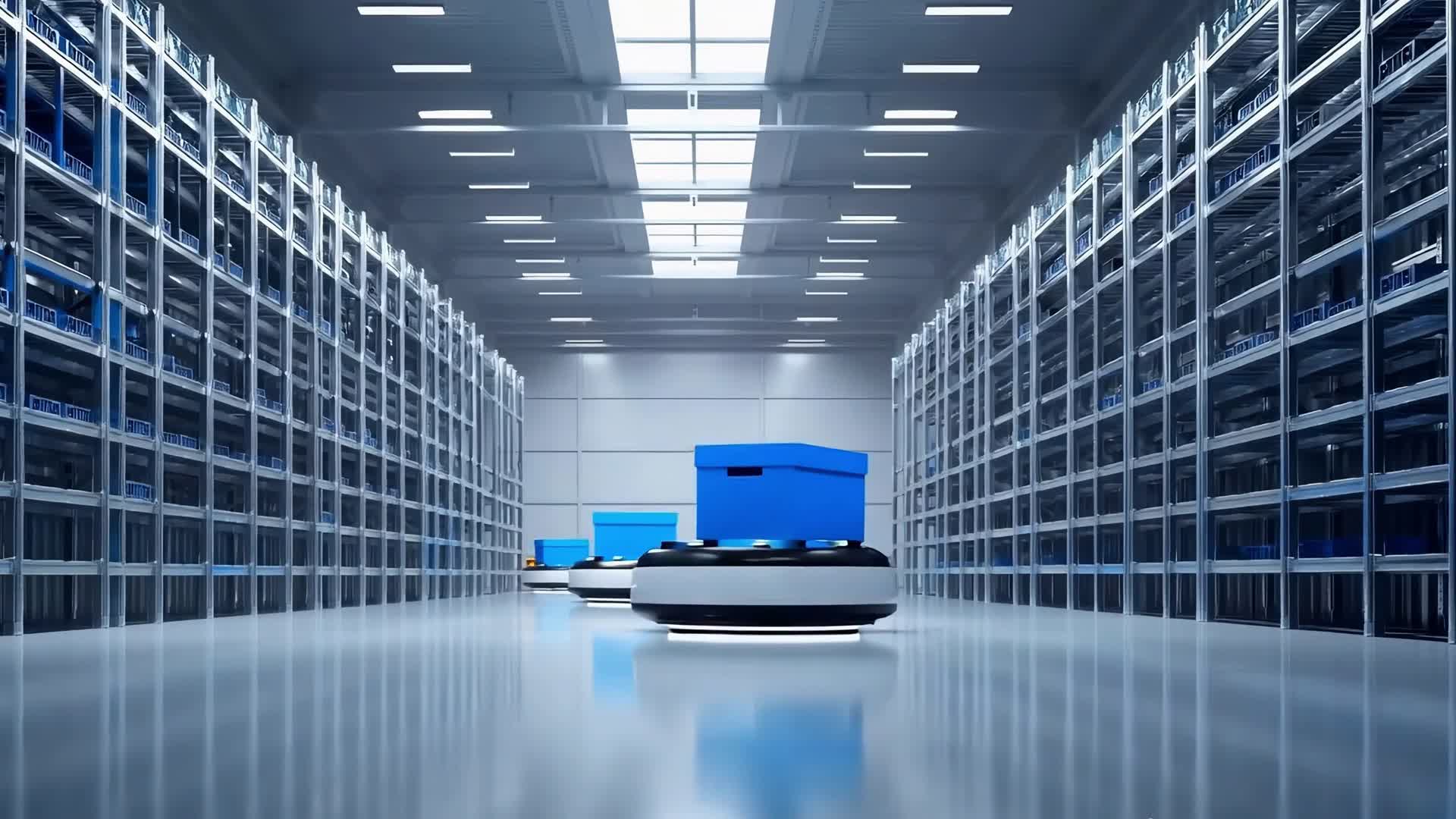 智能仓储物流机器人AI视频视频的预览图