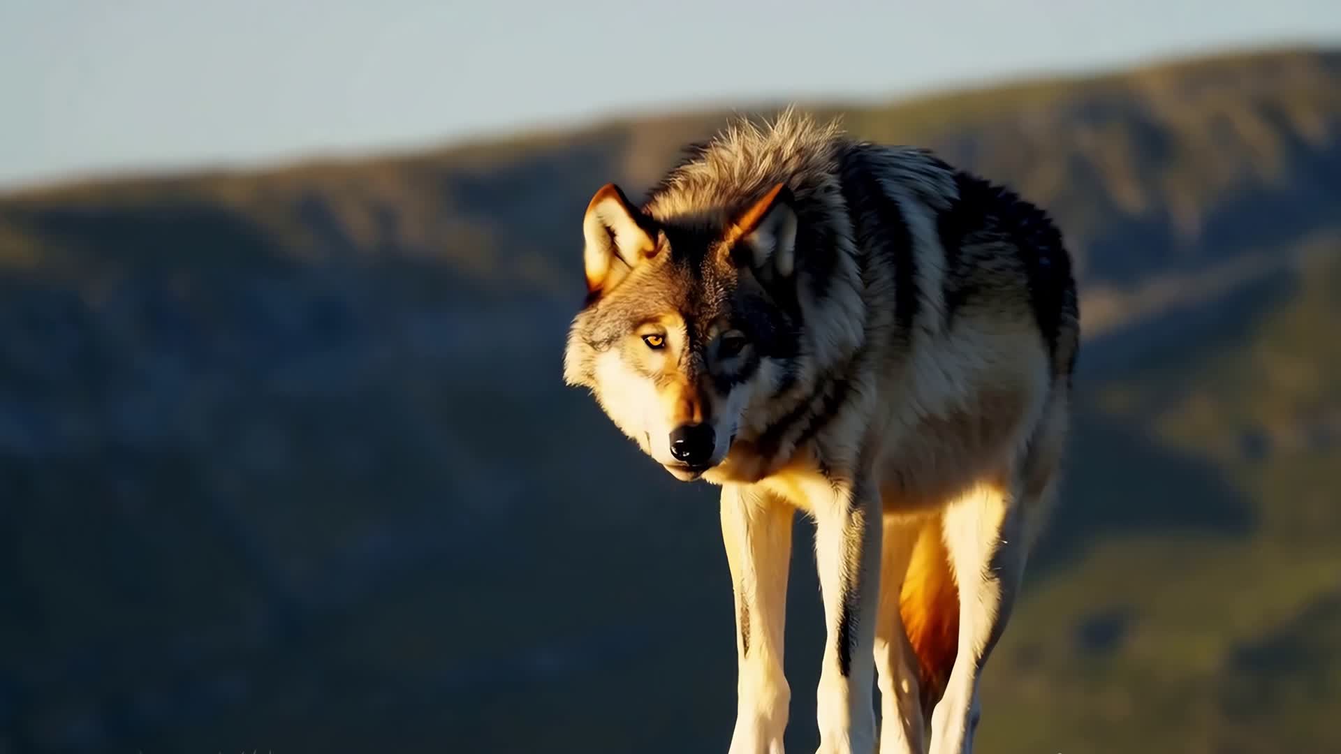 奔跑的狼群AI视频视频的预览图