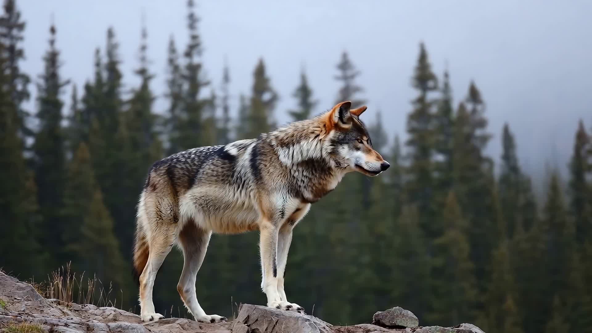 奔跑的狼群AI视频视频的预览图