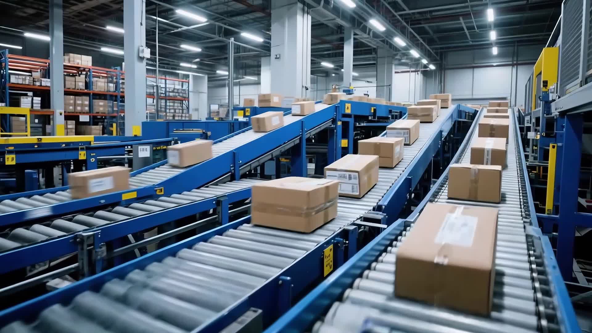 仓库物流自动化分拣AI视频视频的预览图