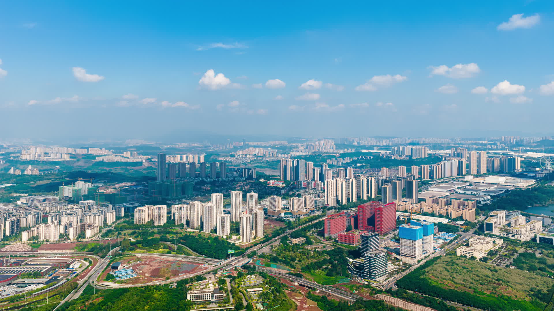 8K礼嘉龙湖天街高空航拍空镜头视频的预览图