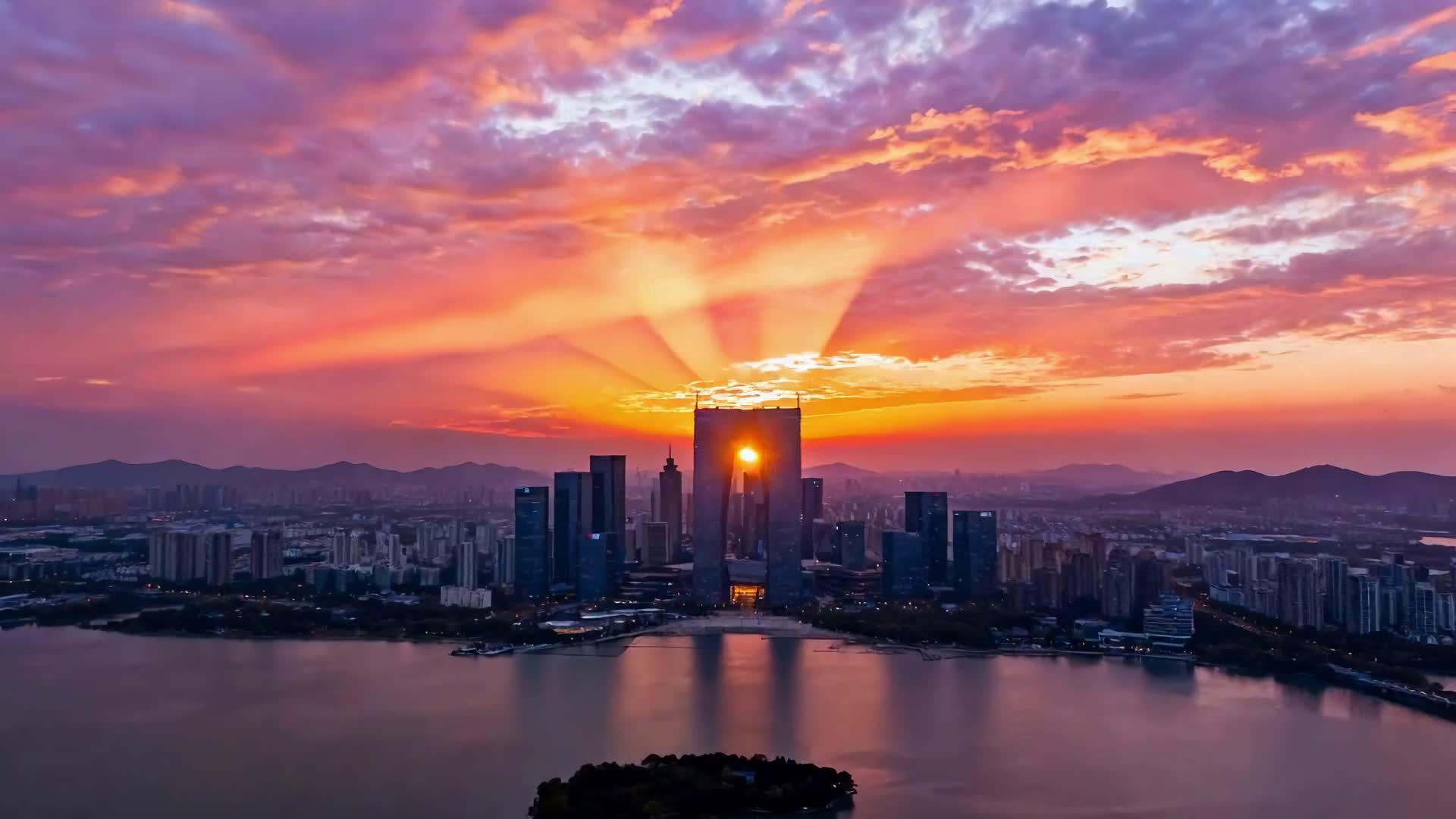 AI视频苏州现代城市风光航拍视频的预览图