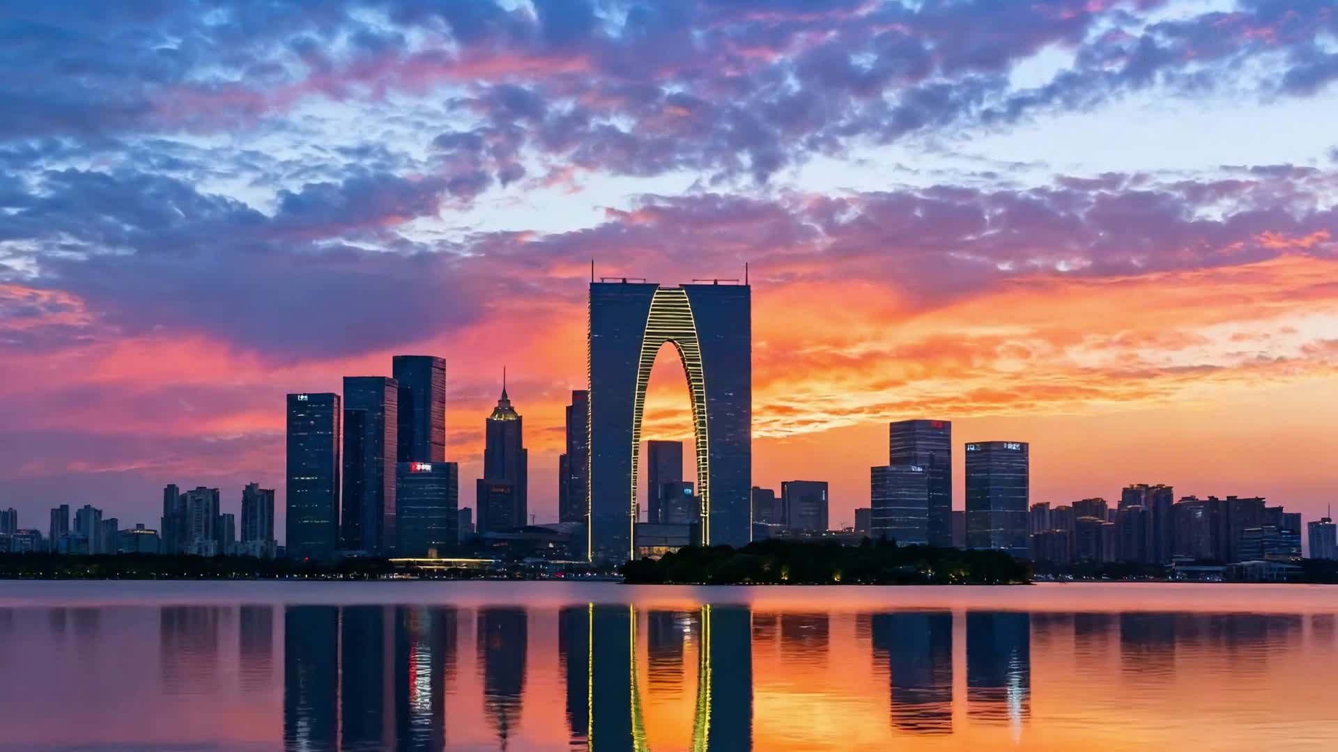 AI视频苏州现代城市风光航拍视频的预览图