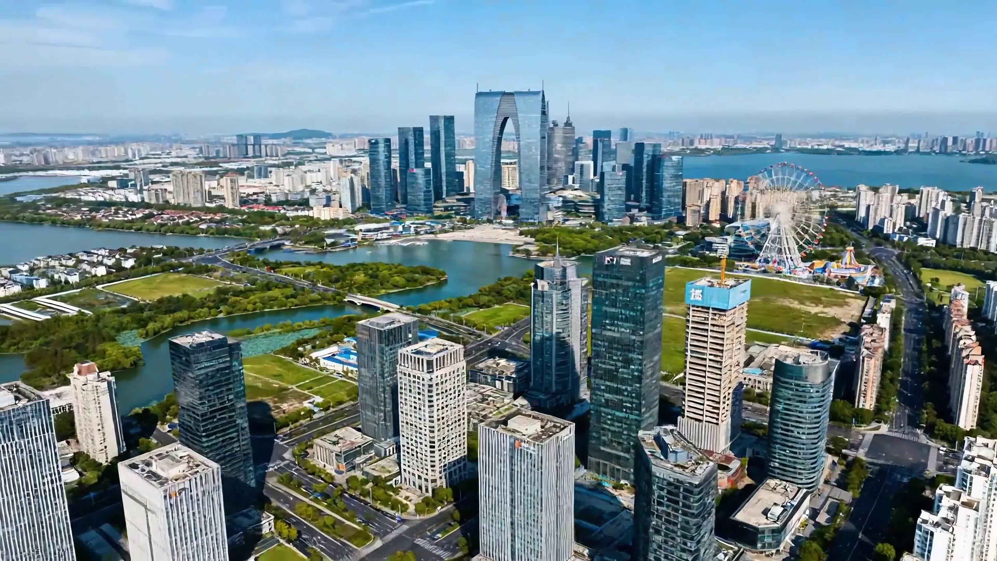 AI视频苏州现代城市风光航拍视频的预览图