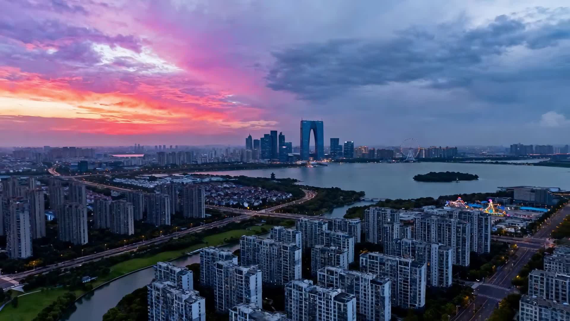 AI视频苏州现代城市风光航拍视频的预览图