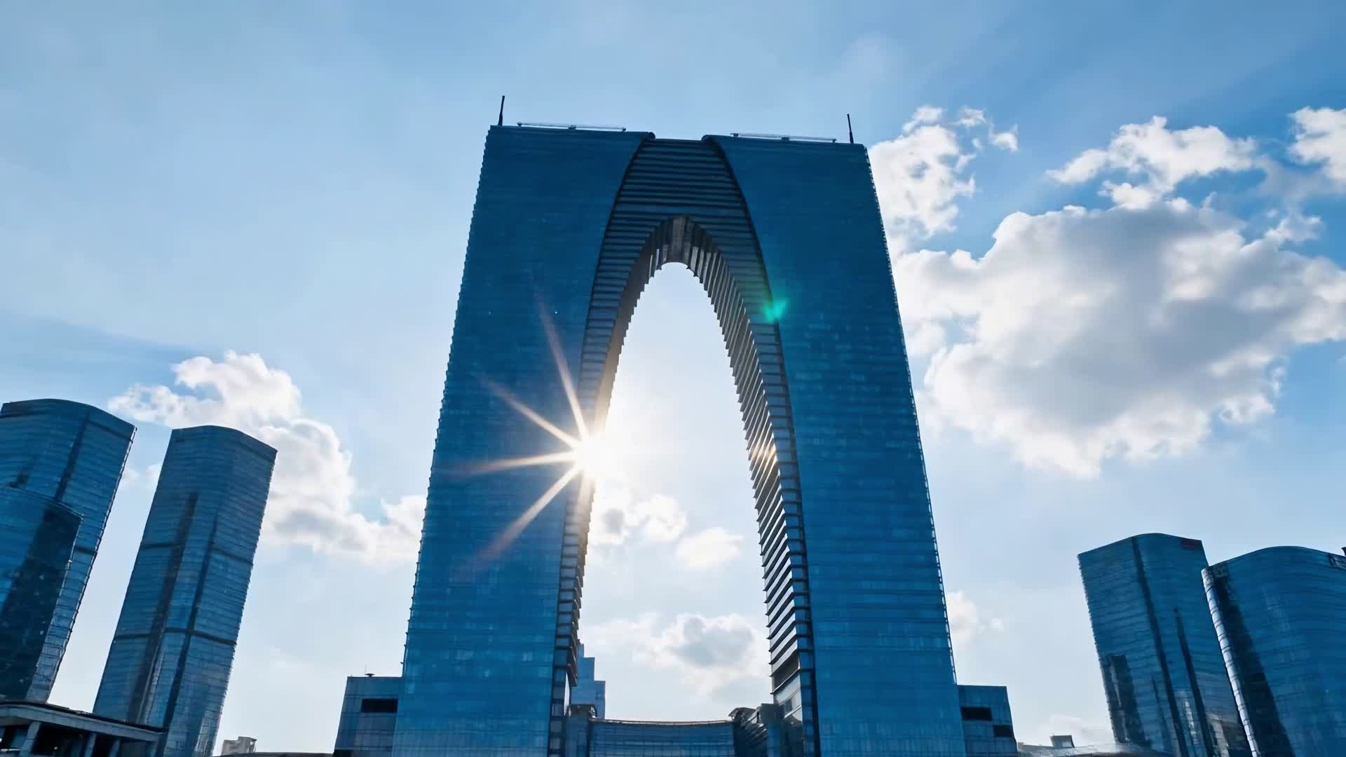 AI视频苏州现代城市风光航拍视频的预览图