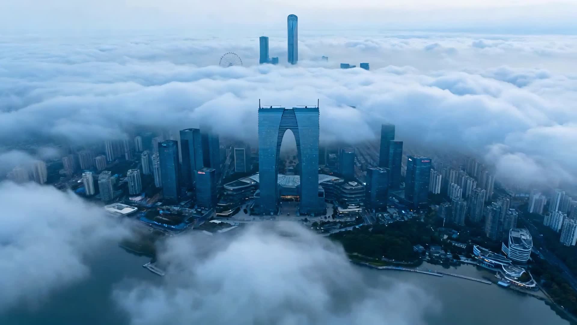 AI视频苏州现代城市风光航拍视频的预览图