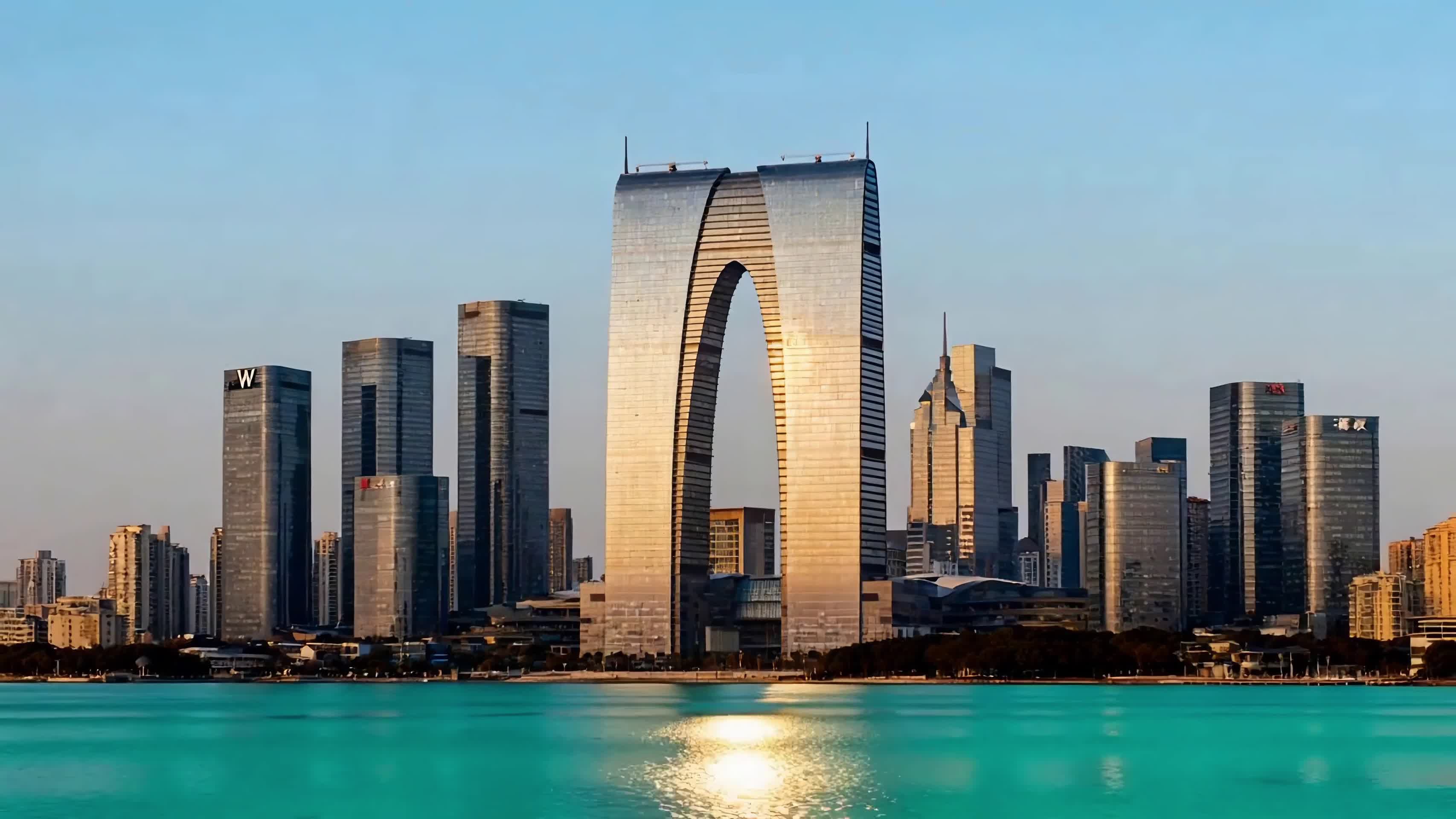 AI视频苏州现代城市风光航拍视频的预览图