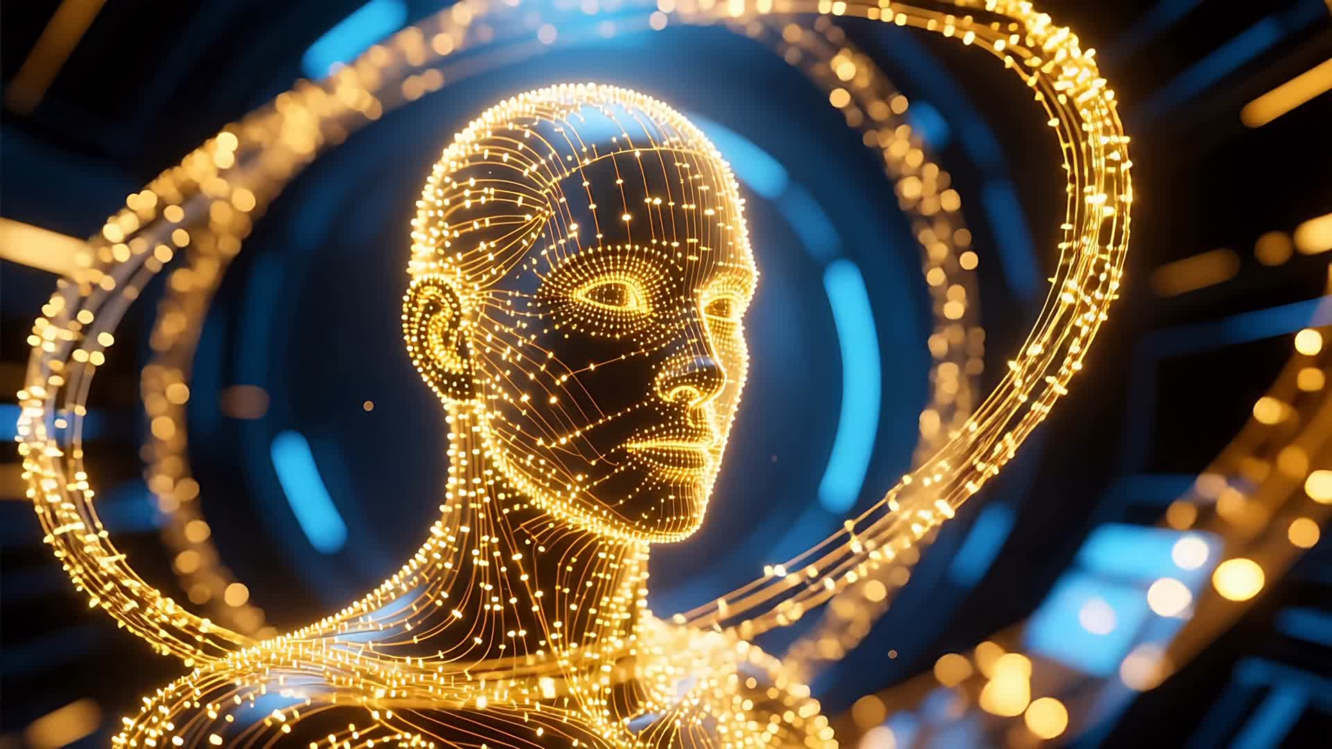 科技虚拟粒子人物合集4K视频的预览图