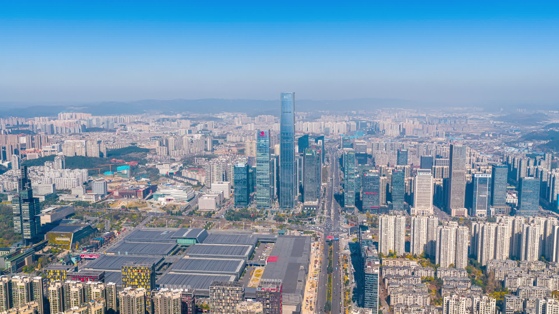 8k贵阳金融城大范围延时摄影视频的预览图