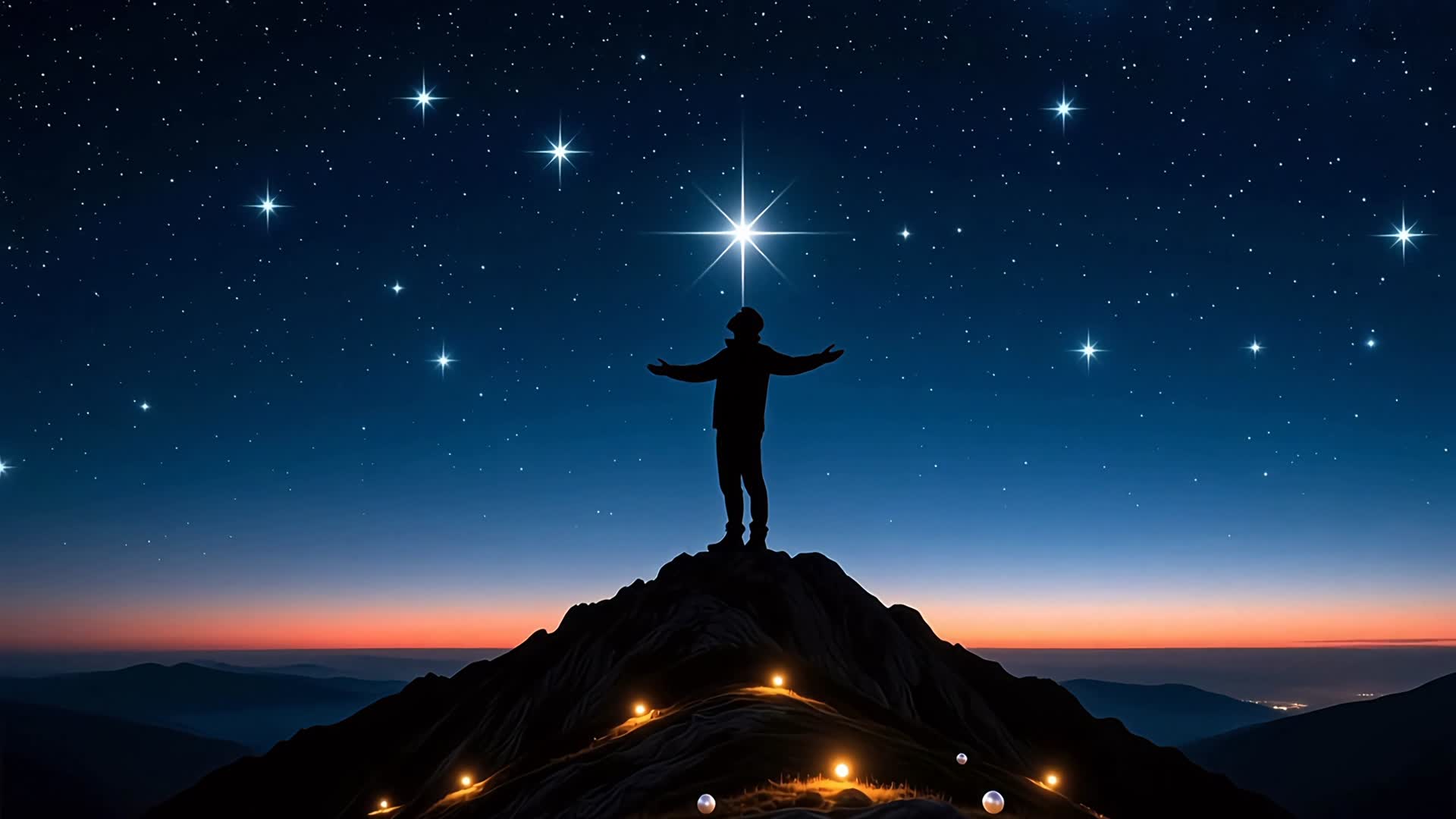 仰望星空宇宙银河夜空破晓人物剪影合集4K视频的预览图