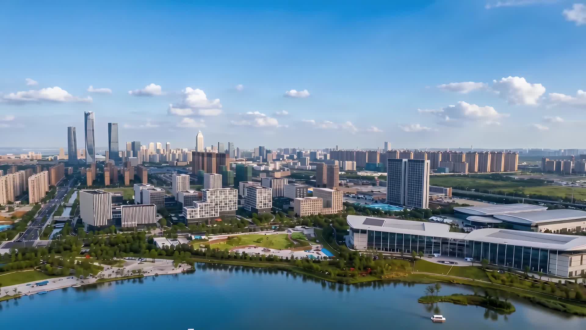 AIGC南通地标航拍延时摄影视频的预览图
